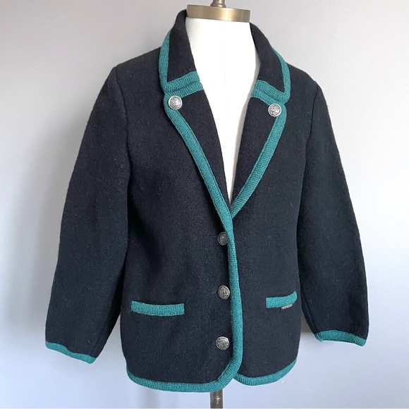 Vintage Geiger Navy Blue Wool Light Blazer Jacket - 38 / Medium - Picture 3 of 10